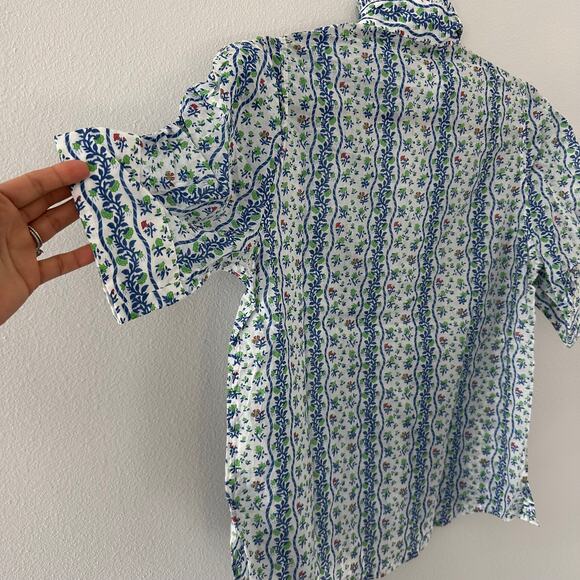 Thierry Colson VITA BLOUSE LISELUND PRINT GREEN / COBALT Size Small - Picture 4 of 4